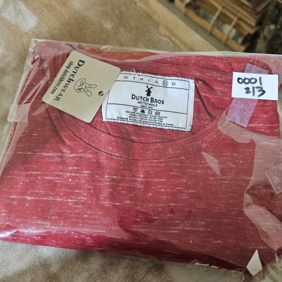 Dutch Bros 2XL Drink One for Dane. Red. NWT. Lightweight. Soft.Batista.#0001 2/3 - Picture 6 of 6